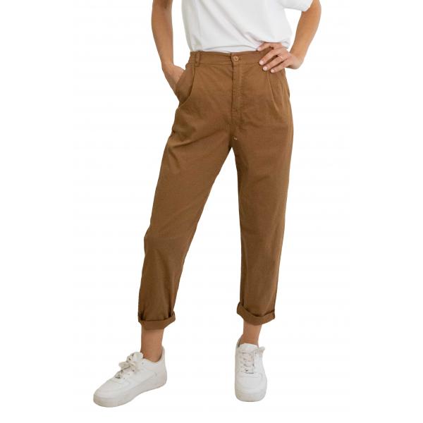 Pantalone chino in cotone con elastico dietro leggero